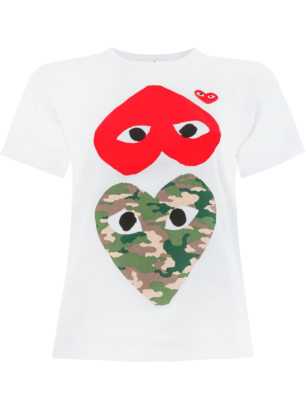 Comme Des Garçons Play 爱心印花全棉T恤 - 白色
