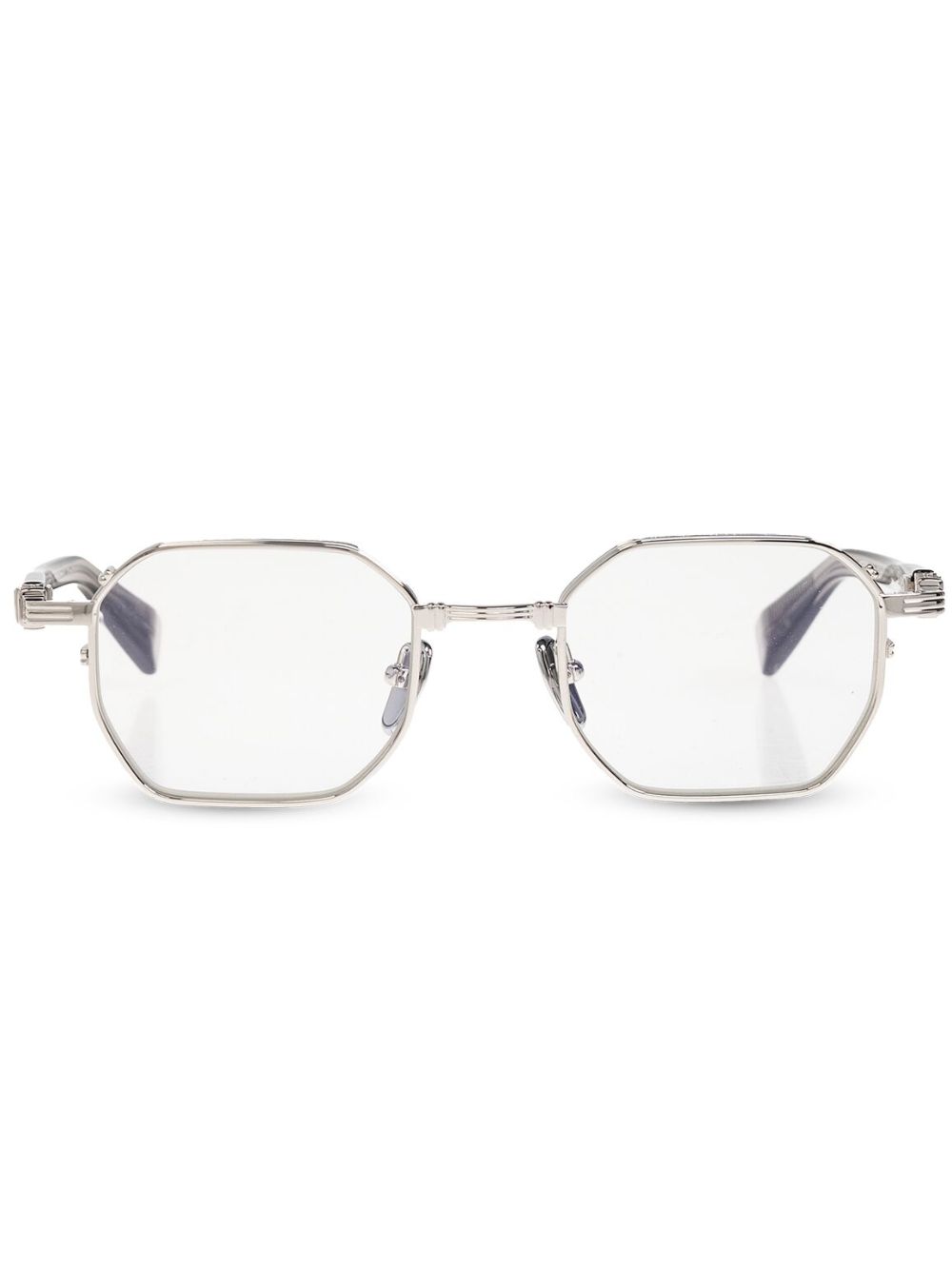 Balmain Eyewear 几何形框眼镜 - 银色