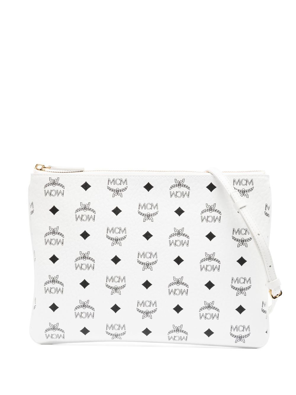 MCM 口袋细节中号斜挎包 - 白色
