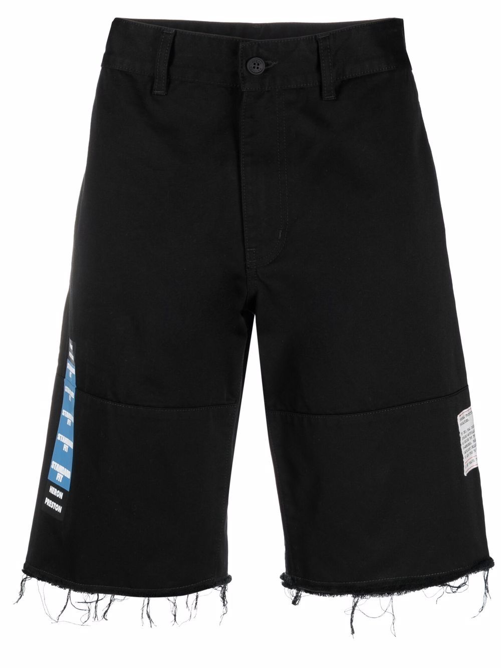 Heron Preston 毛边牛仔短裤 - 黑色