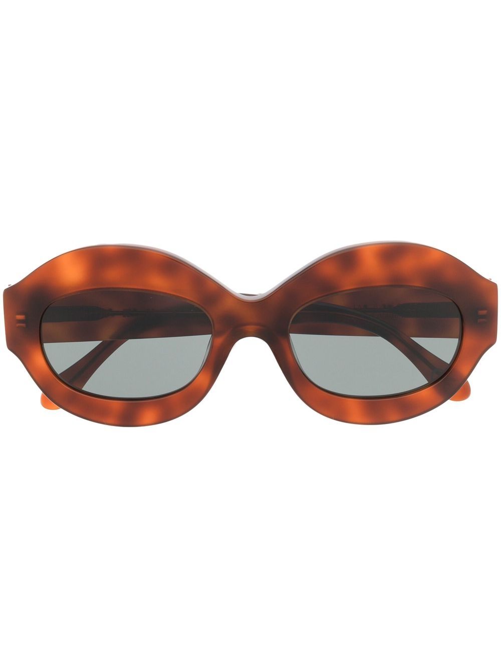 Marni Eyewear 玳瑁纹圆框太阳眼镜 - 褐色