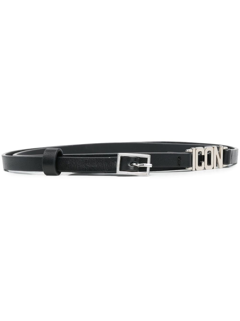 DSQUARED2 Be Icon 皮质腰带 - 黑色