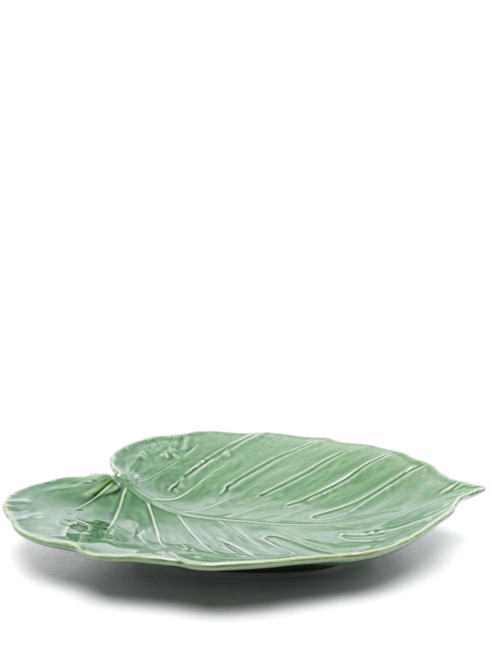 Bordallo Pinheiro Leaf Swiss Cheese 托盘（43厘米 x 38厘米） - 绿色