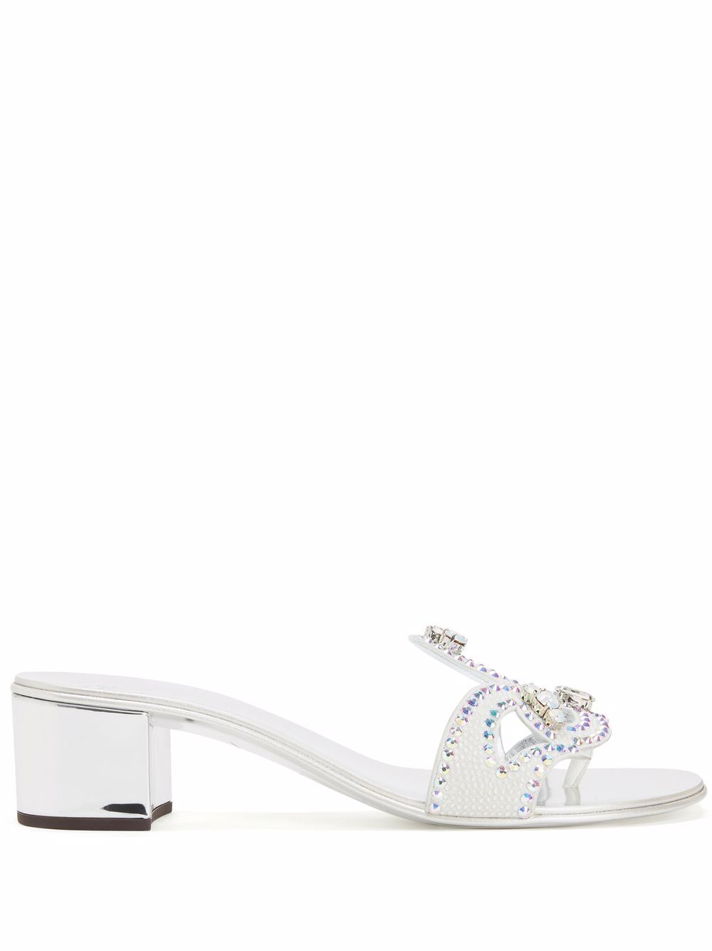 Giuseppe Zanotti 缀饰鞋带凉鞋 - 银色