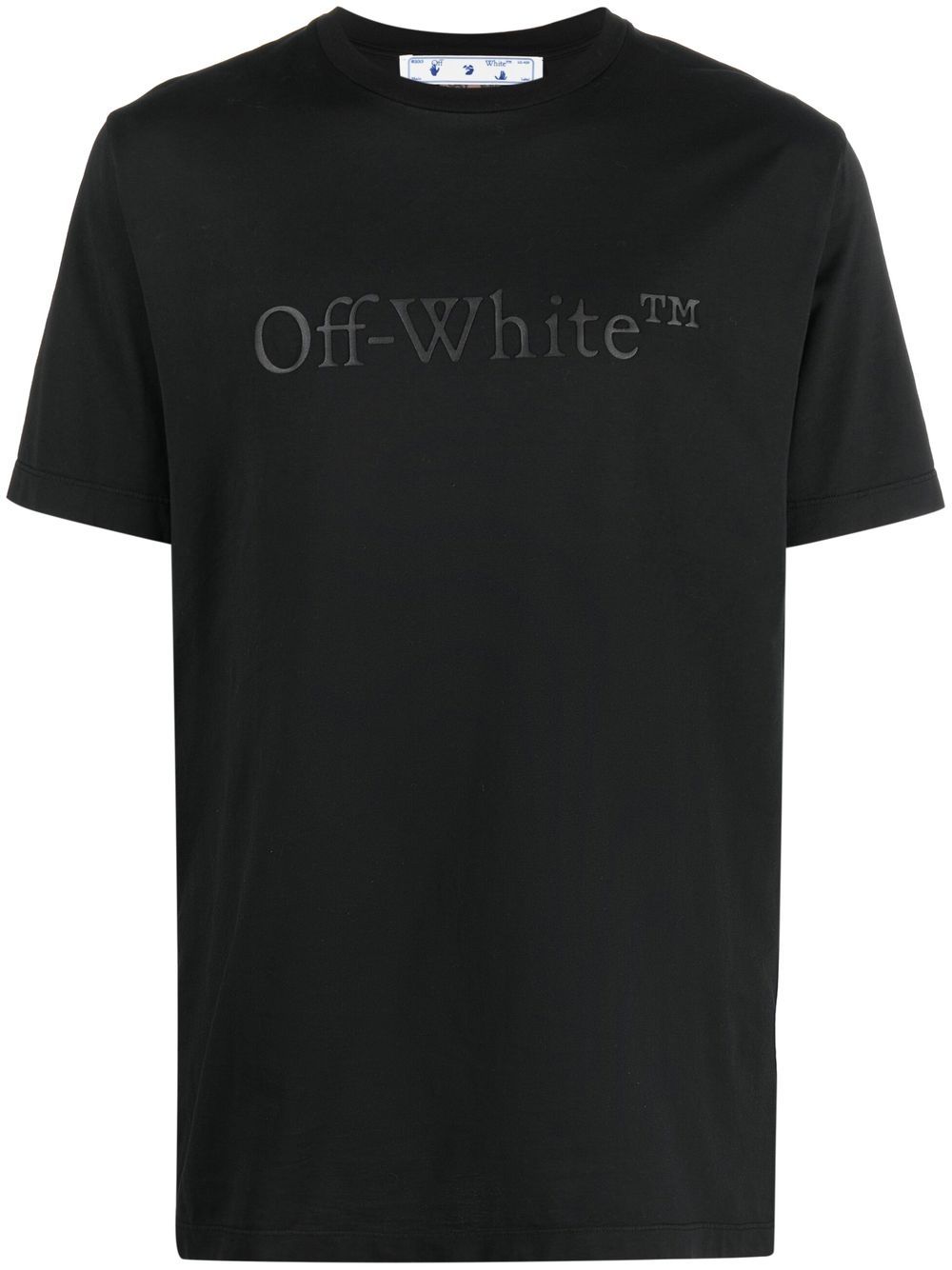 Off-White logo压纹棉T恤 - 黑色