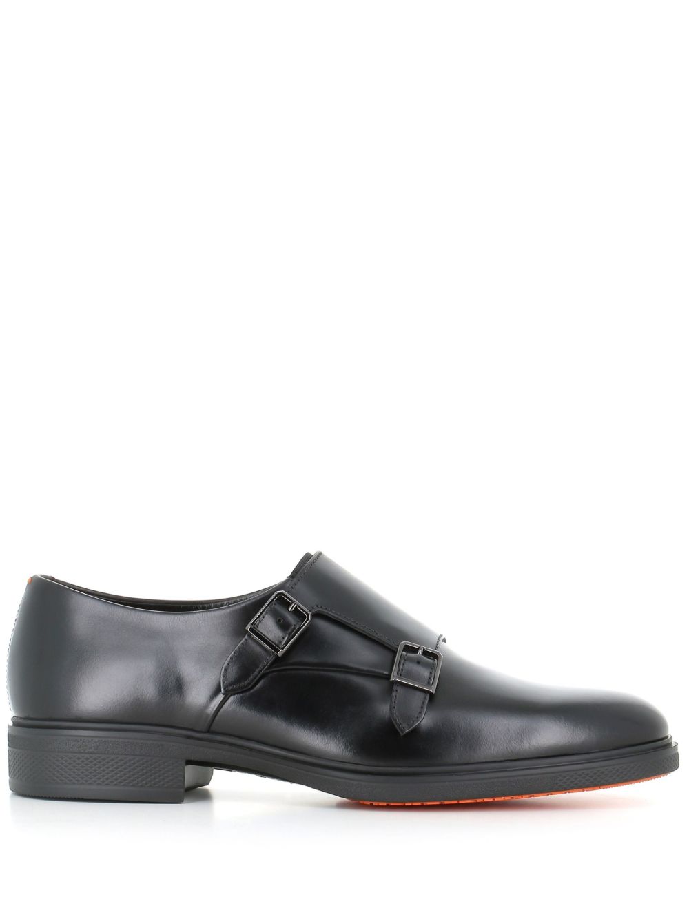 Santoni 双扣环孟克鞋 - 黑色