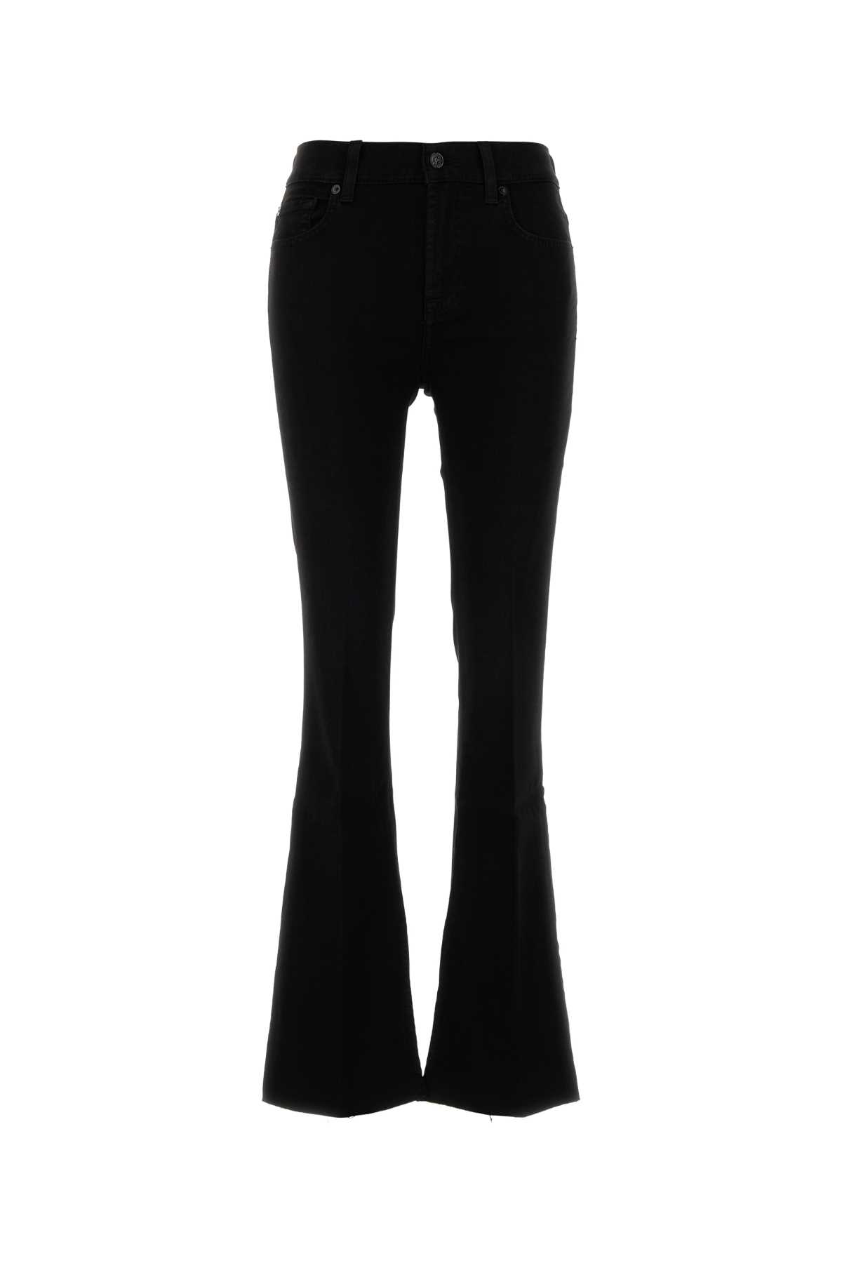 7 For All Mankind Black Stretch Denim Bootcut Tailorless Jeans