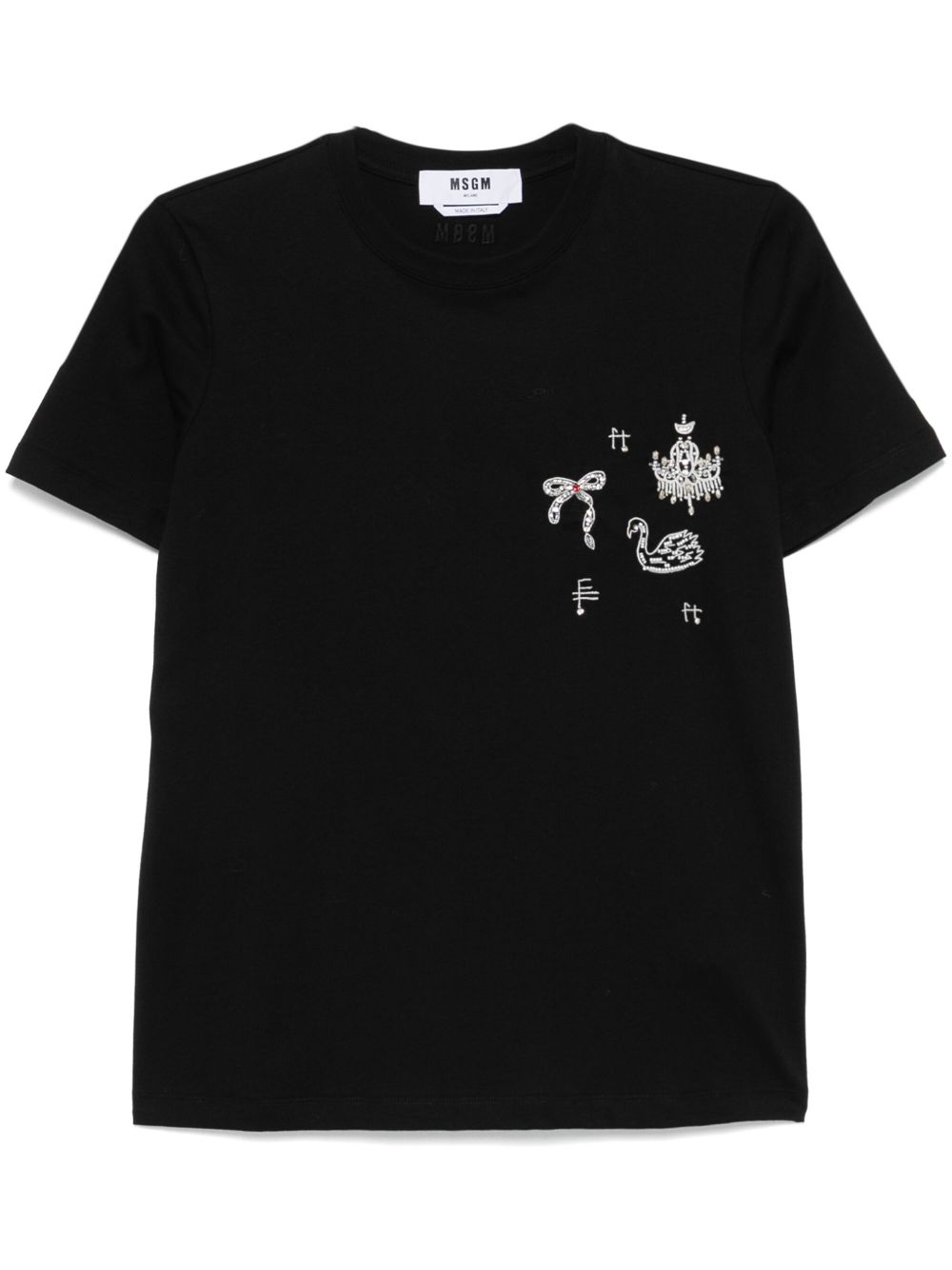 MSGM 刺绣T恤 - 黑色