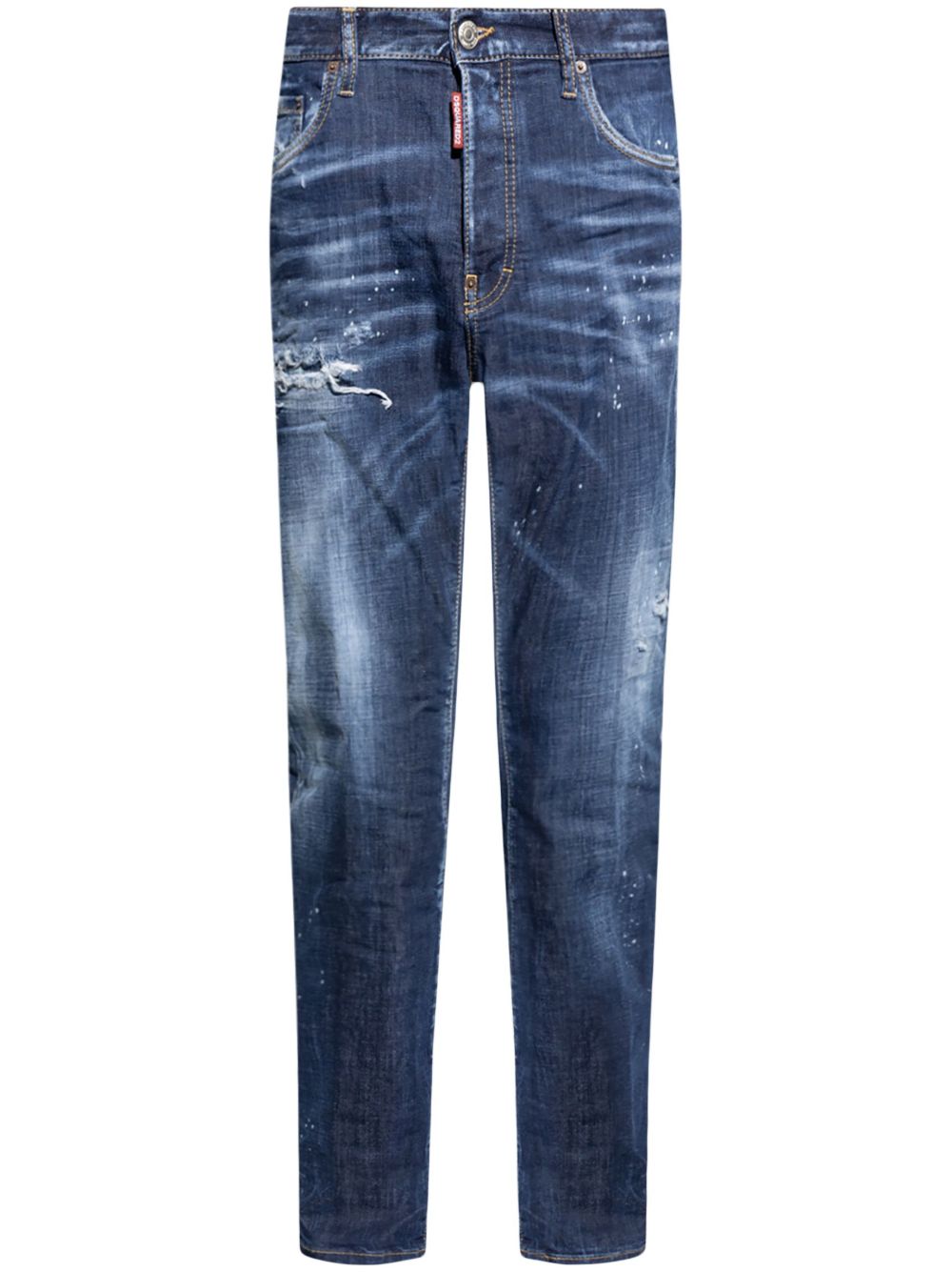 DSQUARED2 仿旧直筒牛仔裤 - 蓝色