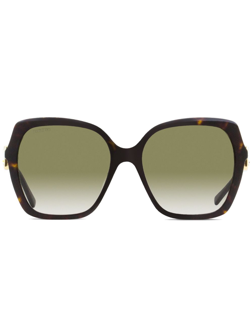 Jimmy Choo Eyewear Manon 超大镜框太阳眼镜 - 褐色
