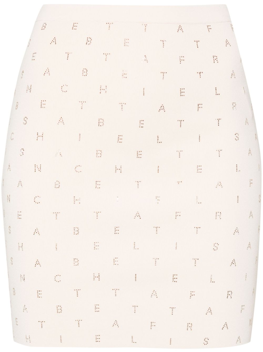 Elisabetta Franchi 水钻logo迷你半身裙 - 中性色