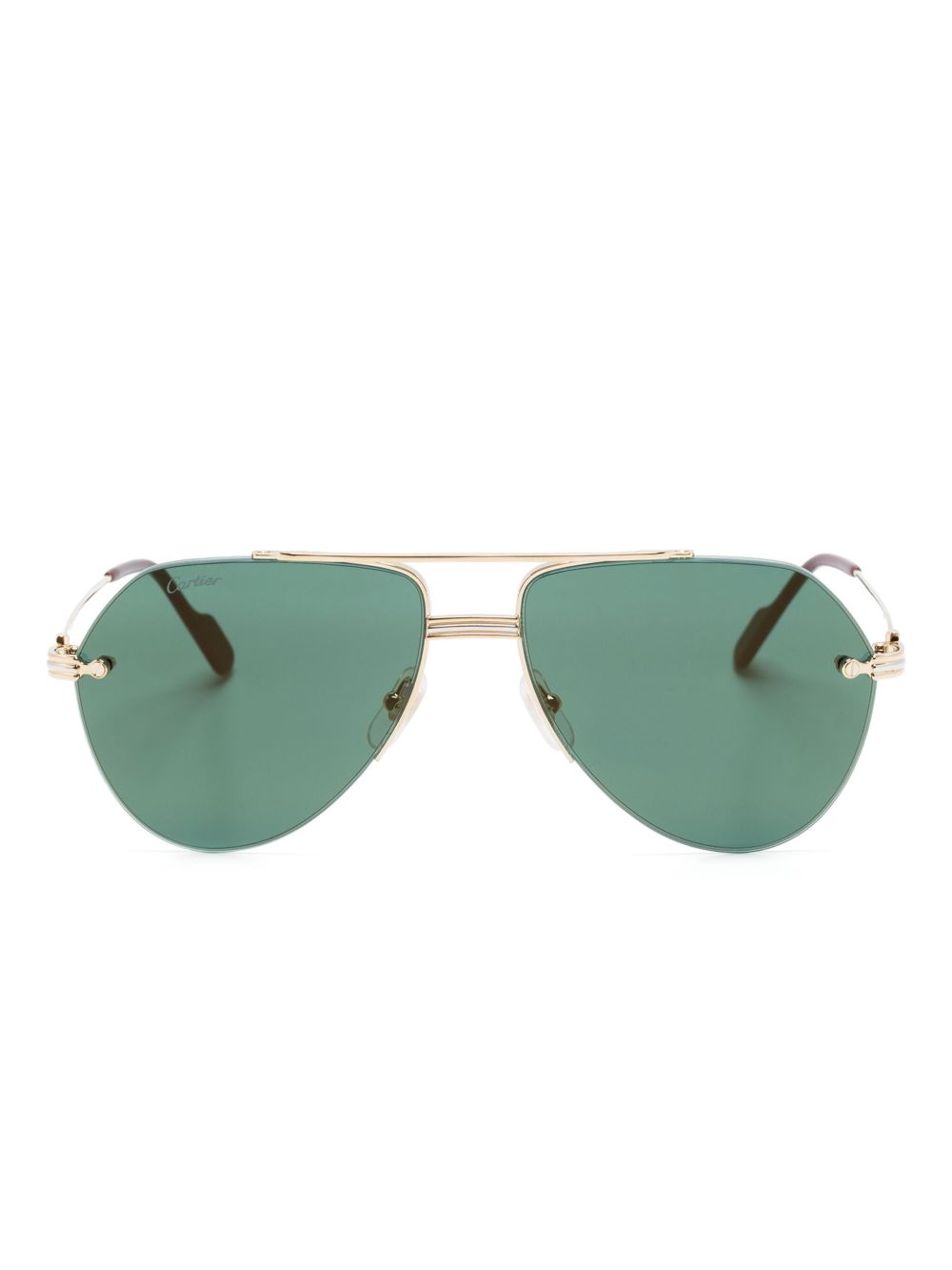 Cartier Eyewear 有色镜片圆框太阳眼镜 - 金色