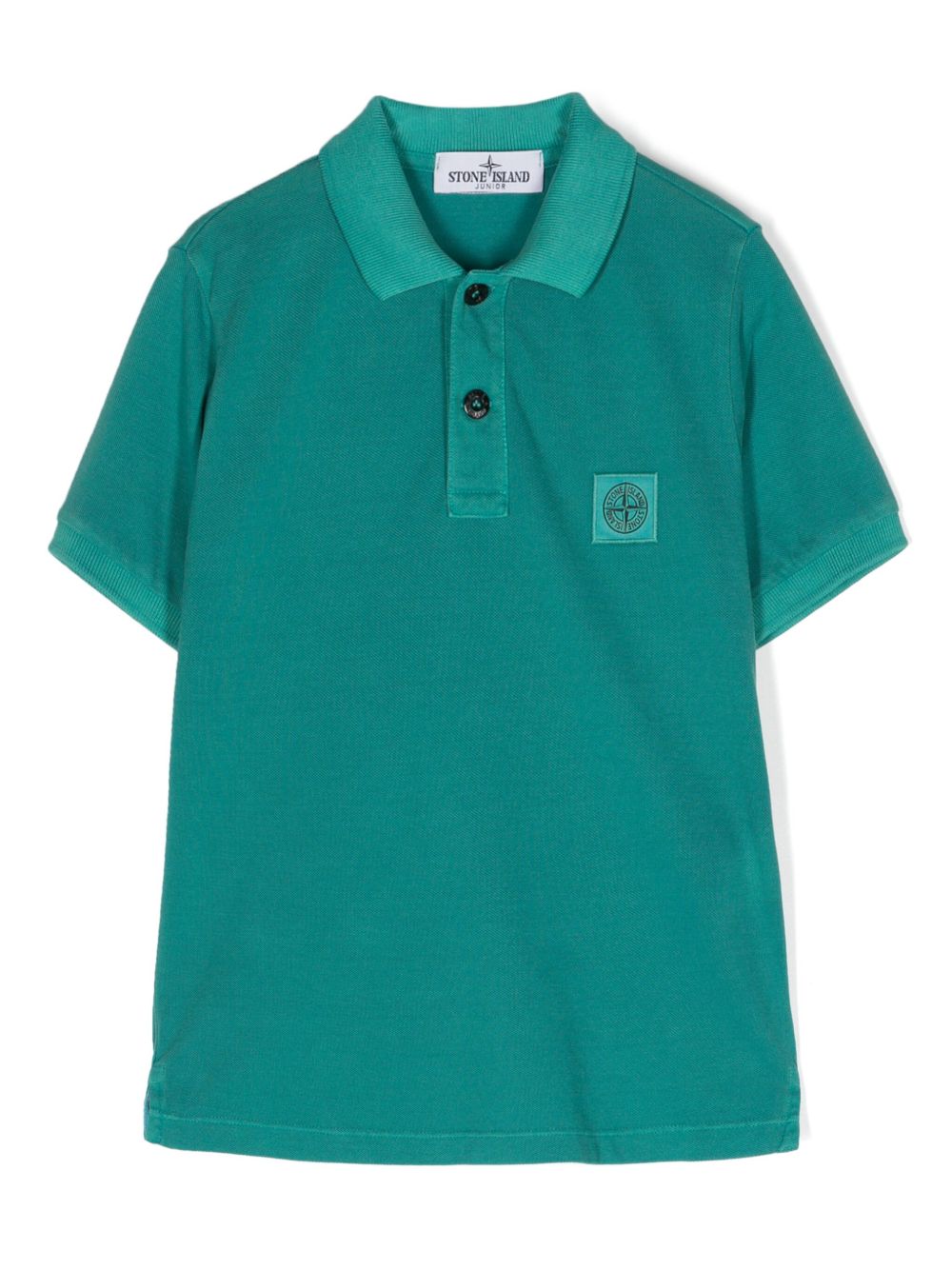 Stone Island Junior Compass 贴花棉polo衫 - 绿色