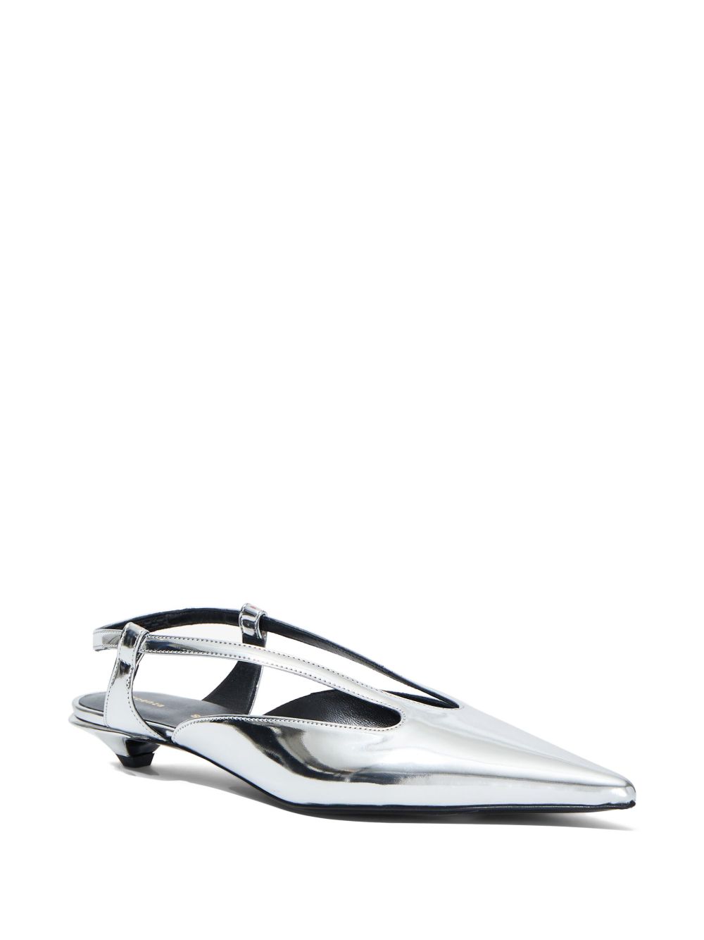 Proenza Schouler 人造皮革裹踝低跟鞋 - 银色