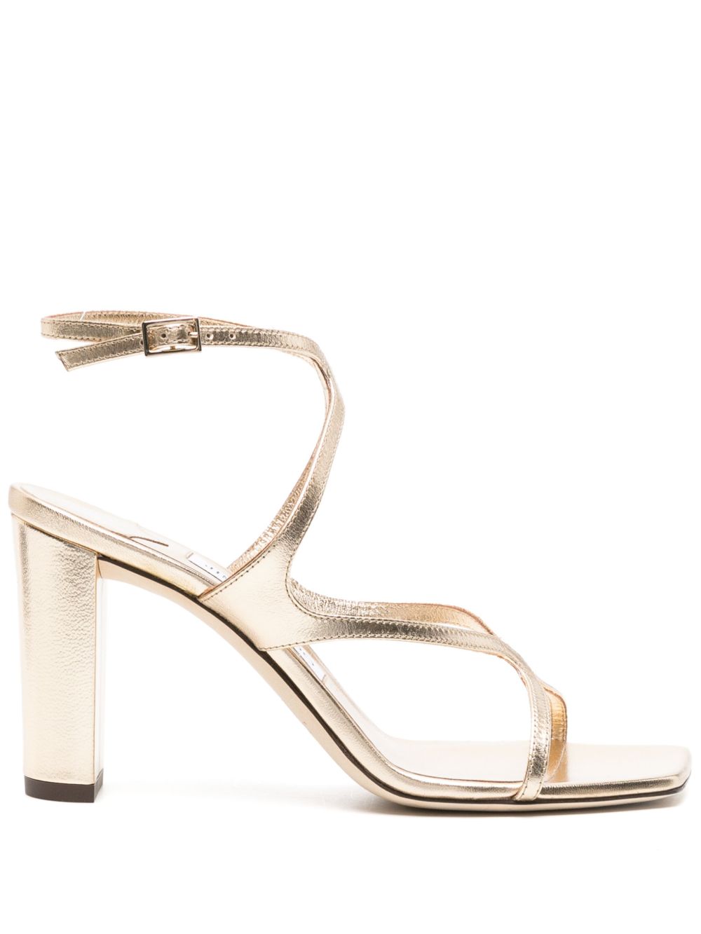 Jimmy Choo Azie 高跟金属感凉鞋 - 金色