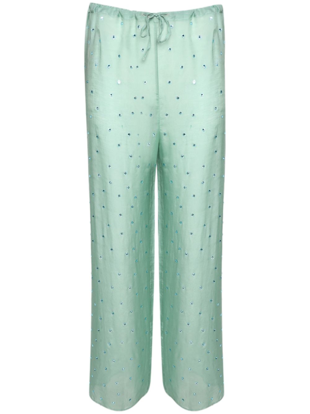Oséree Gem Pants 缀饰直筒裤 - 绿色