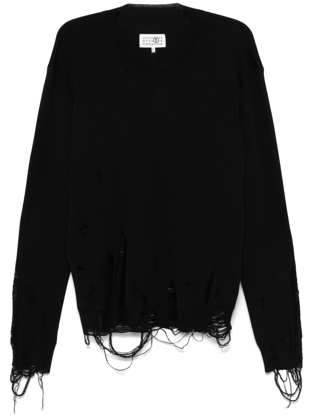 MM6 Maison Margiela 仿旧毛衣 - 黑色