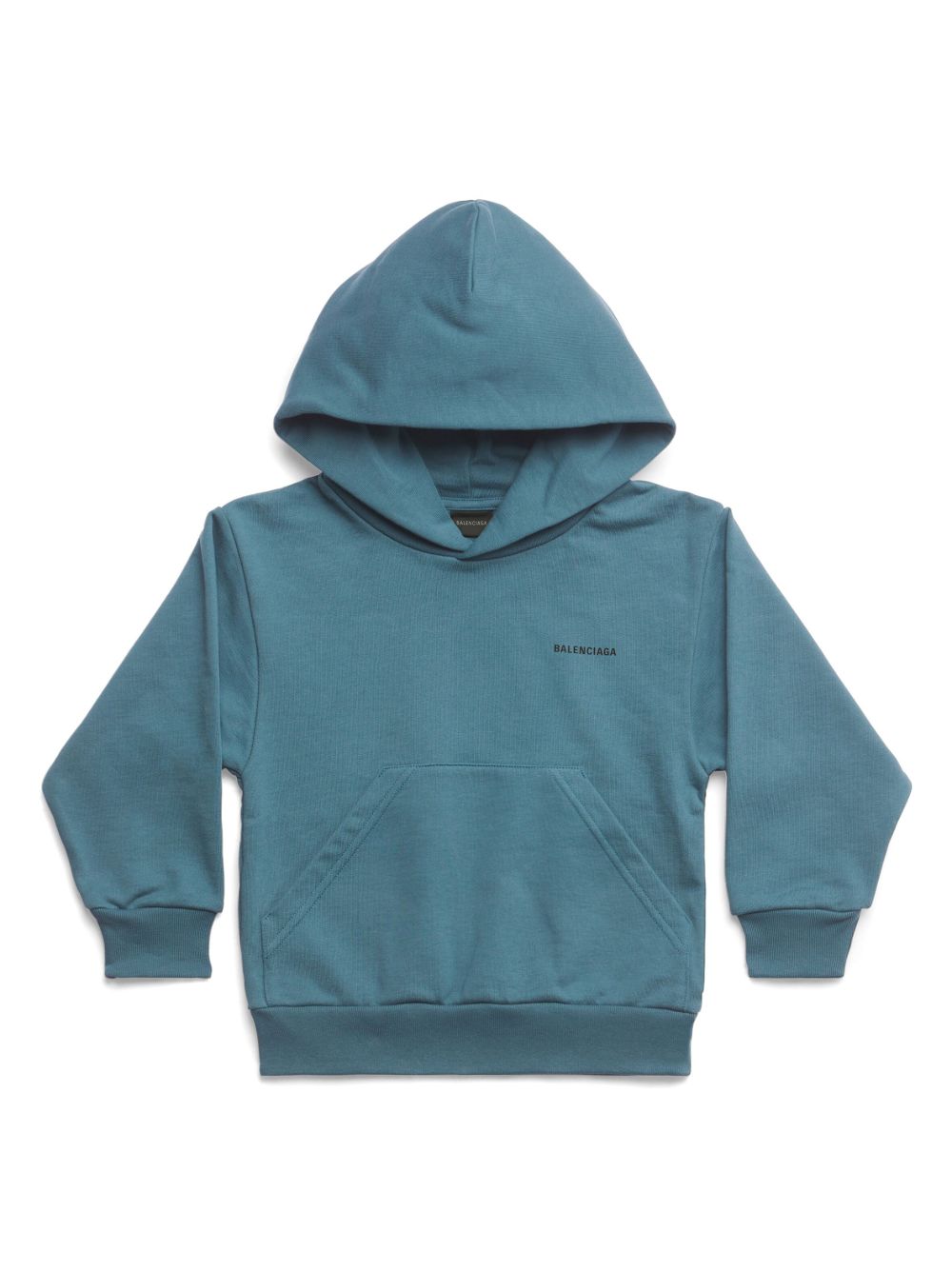 Balenciaga Kids logo印花棉连帽衫 - 蓝色