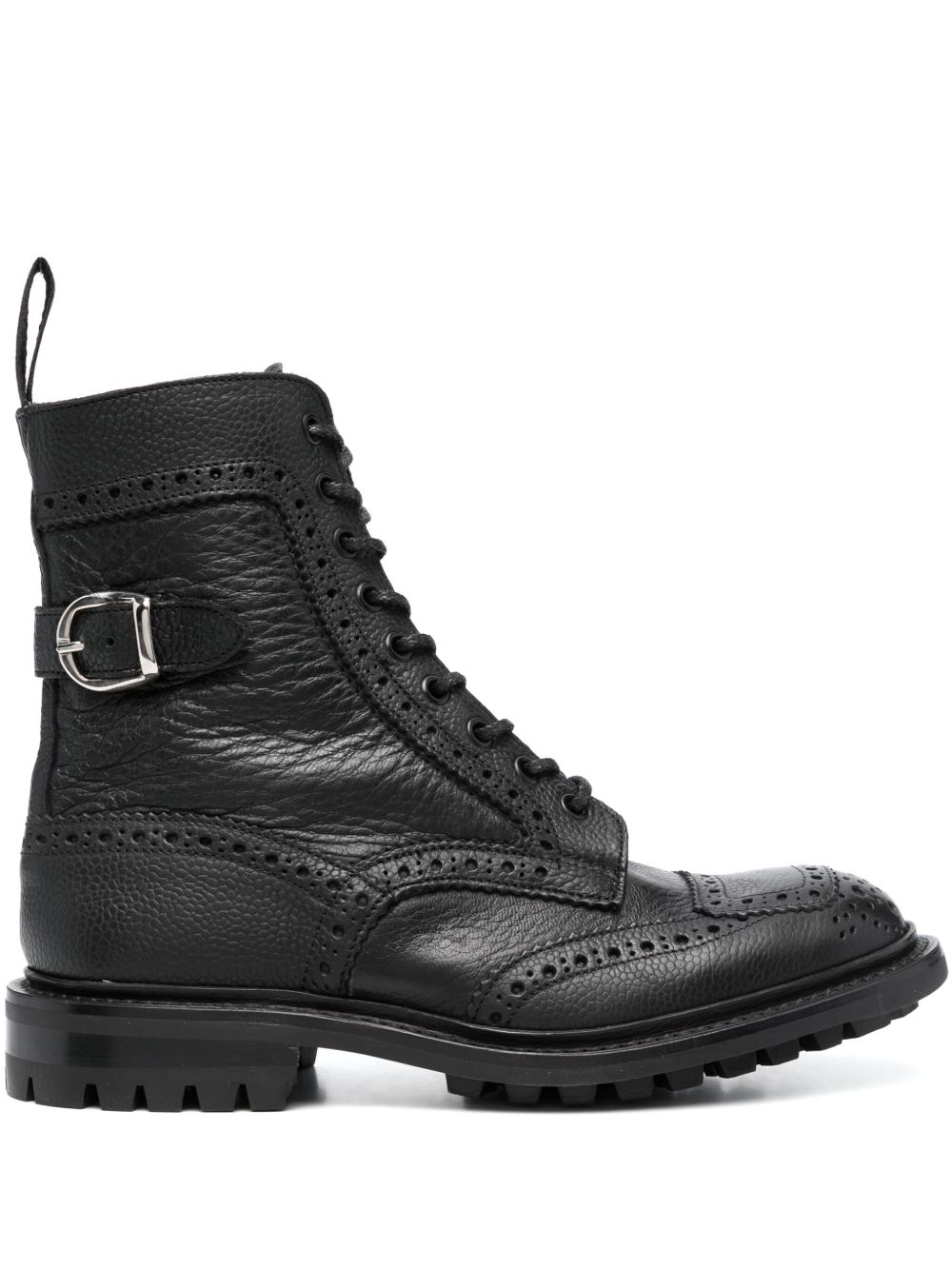 Tricker's 系带皮质及踝靴 - 黑色