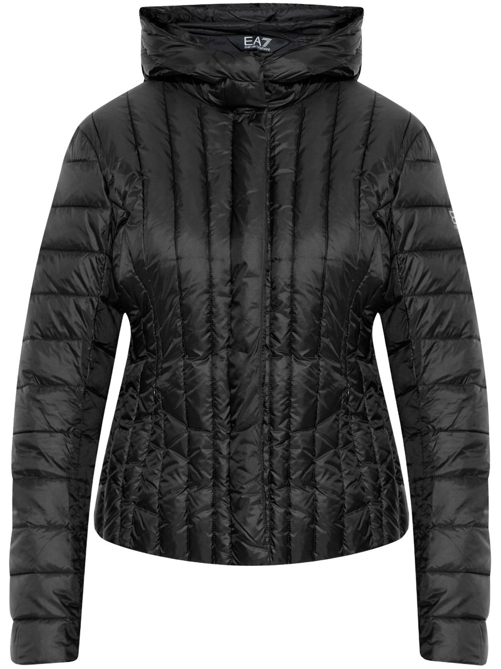 Ea7 Emporio Armani logo缀饰填充夹克 - 黑色