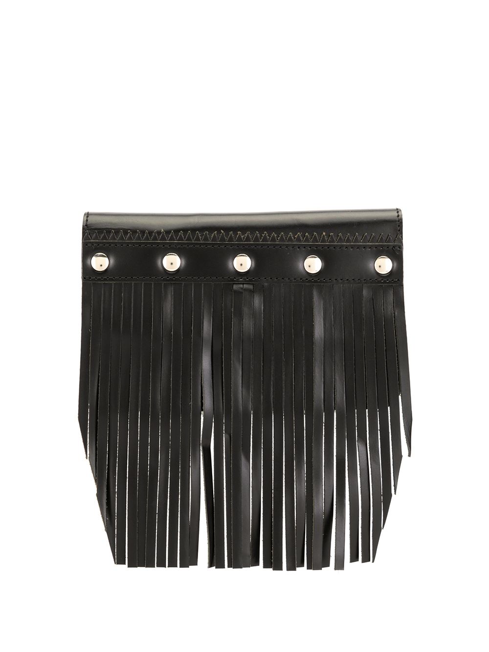 Comme Des Garçons Wallet 流苏细节皮质钱包 - 黑色