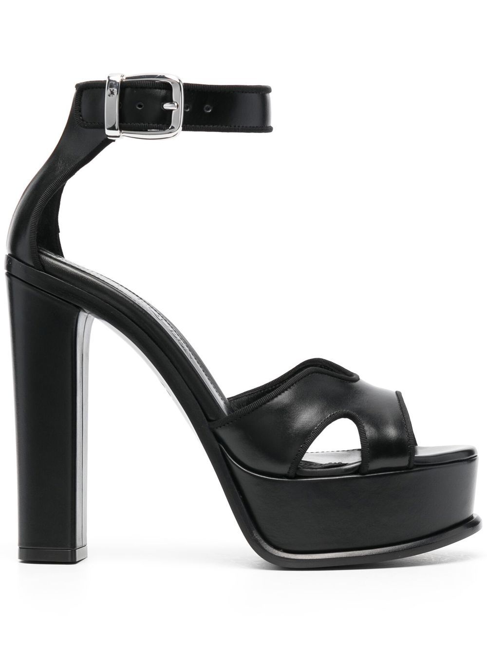 Alexander McQueen 亚历山大·麦昆 露趾高跟鞋 - 黑色