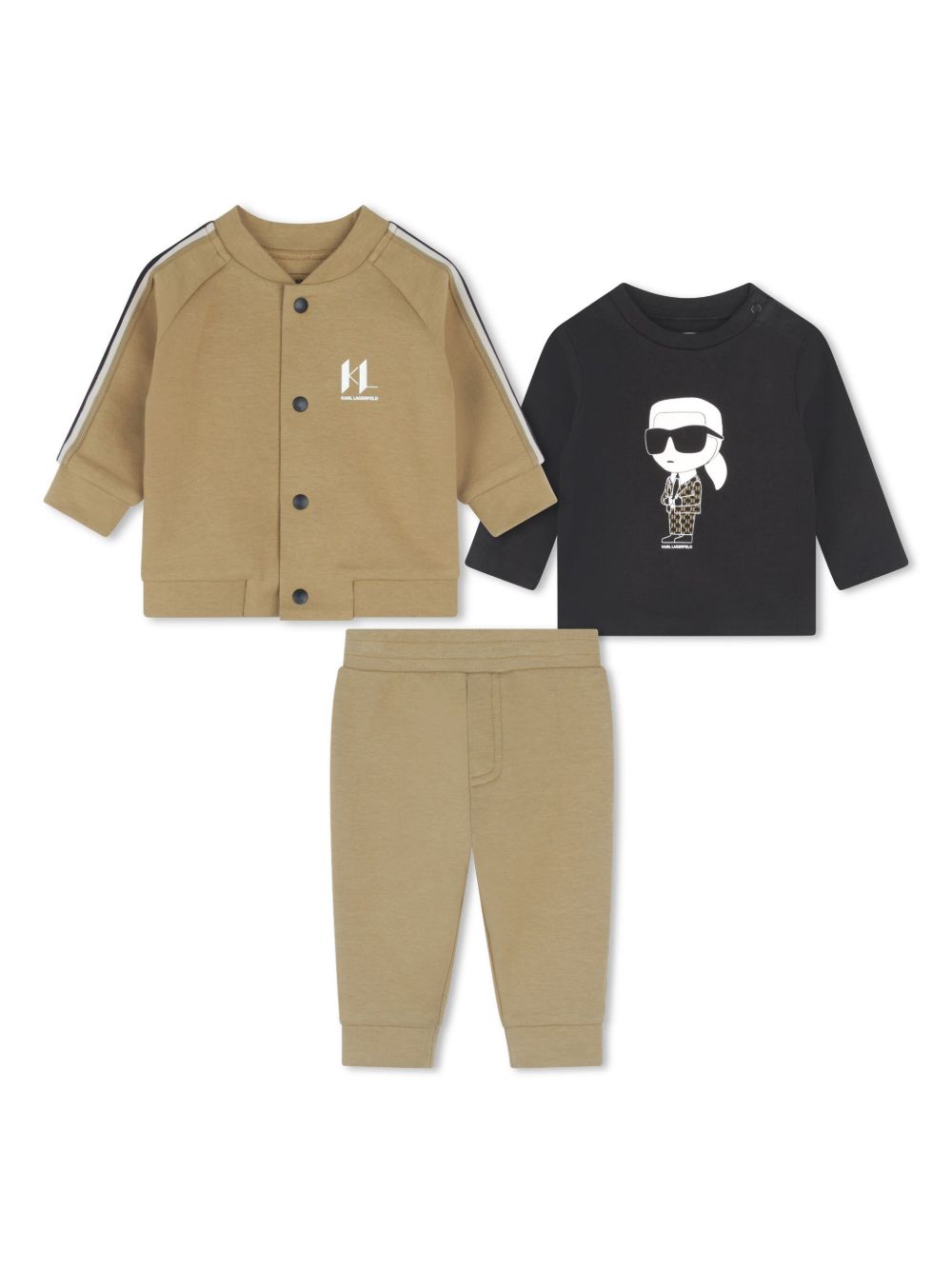 Karl Lagerfeld Kids logo印花棉混纺运动套装 - 中性色