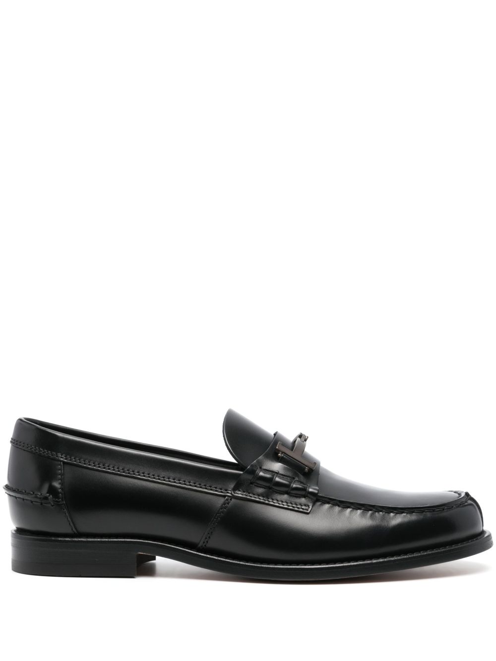 Tod's Double T 皮质乐福鞋 - 黑色