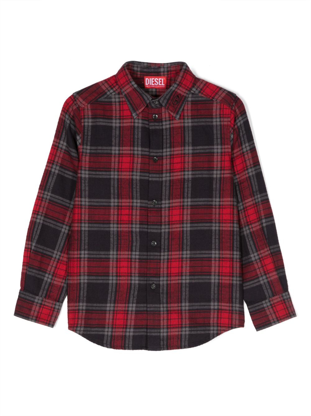Diesel Kids Cumbe 格纹衬衫 - 蓝色