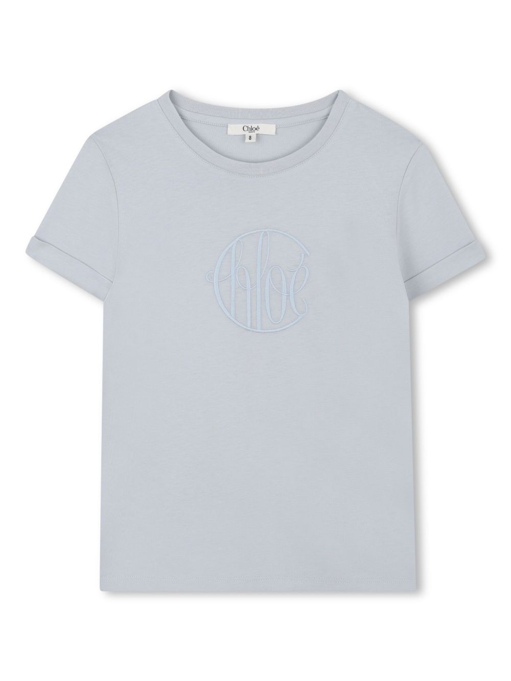 Chloé Kids logo印花T恤 - 蓝色