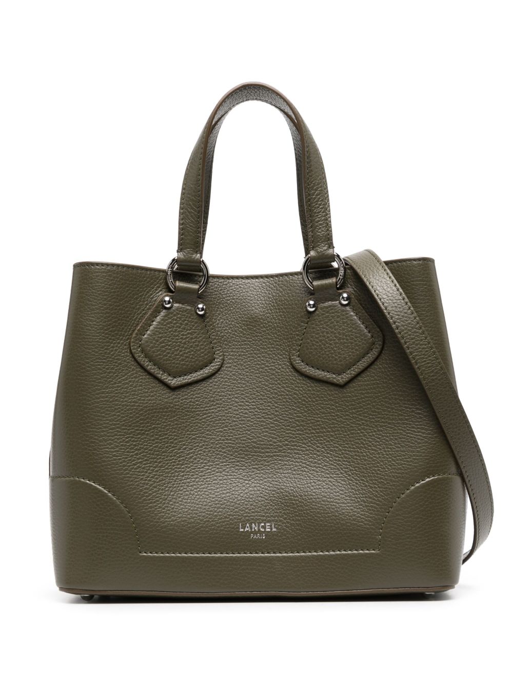 Lancel logo印花皮质手提包 - 绿色