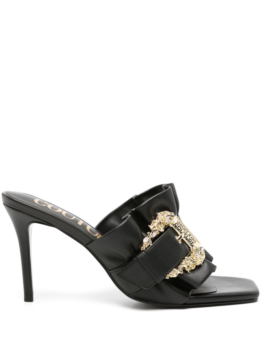 Versace Jeans Couture Emily 荷叶边高跟鞋 - 黑色