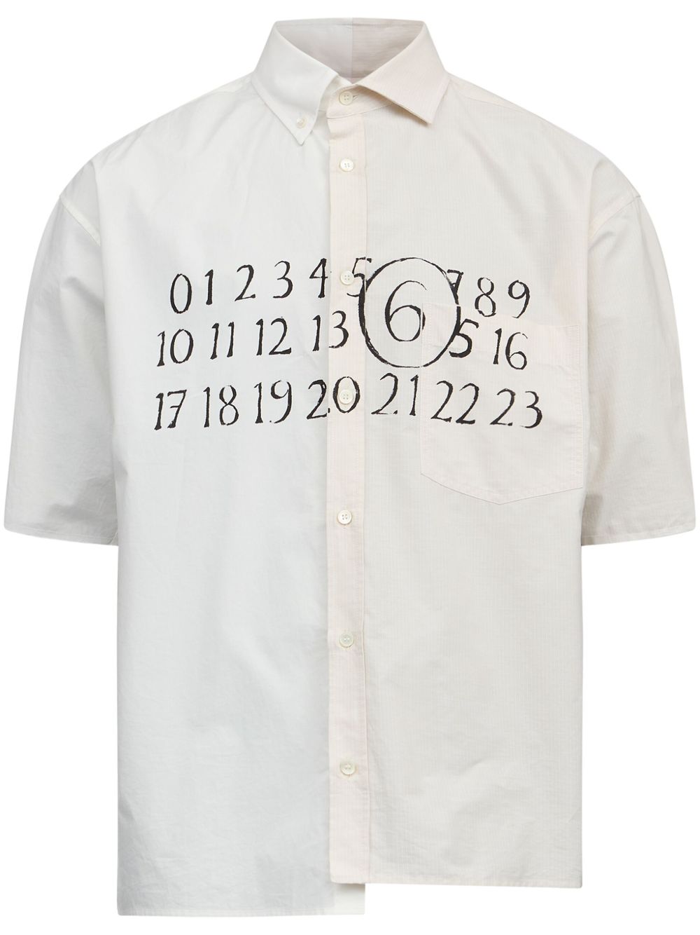 MM6 Maison Margiela 不对称棉衬衫 - 白色