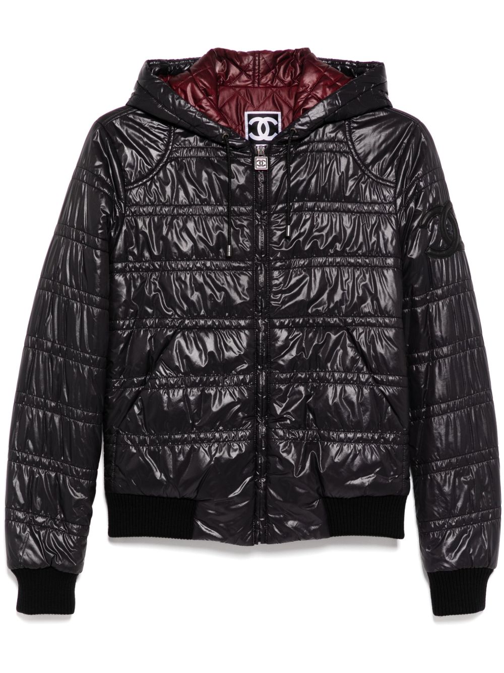 CHANEL Pre-Owned Sport Line 拉链连帽夹克（2009年典藏款） - 黑色