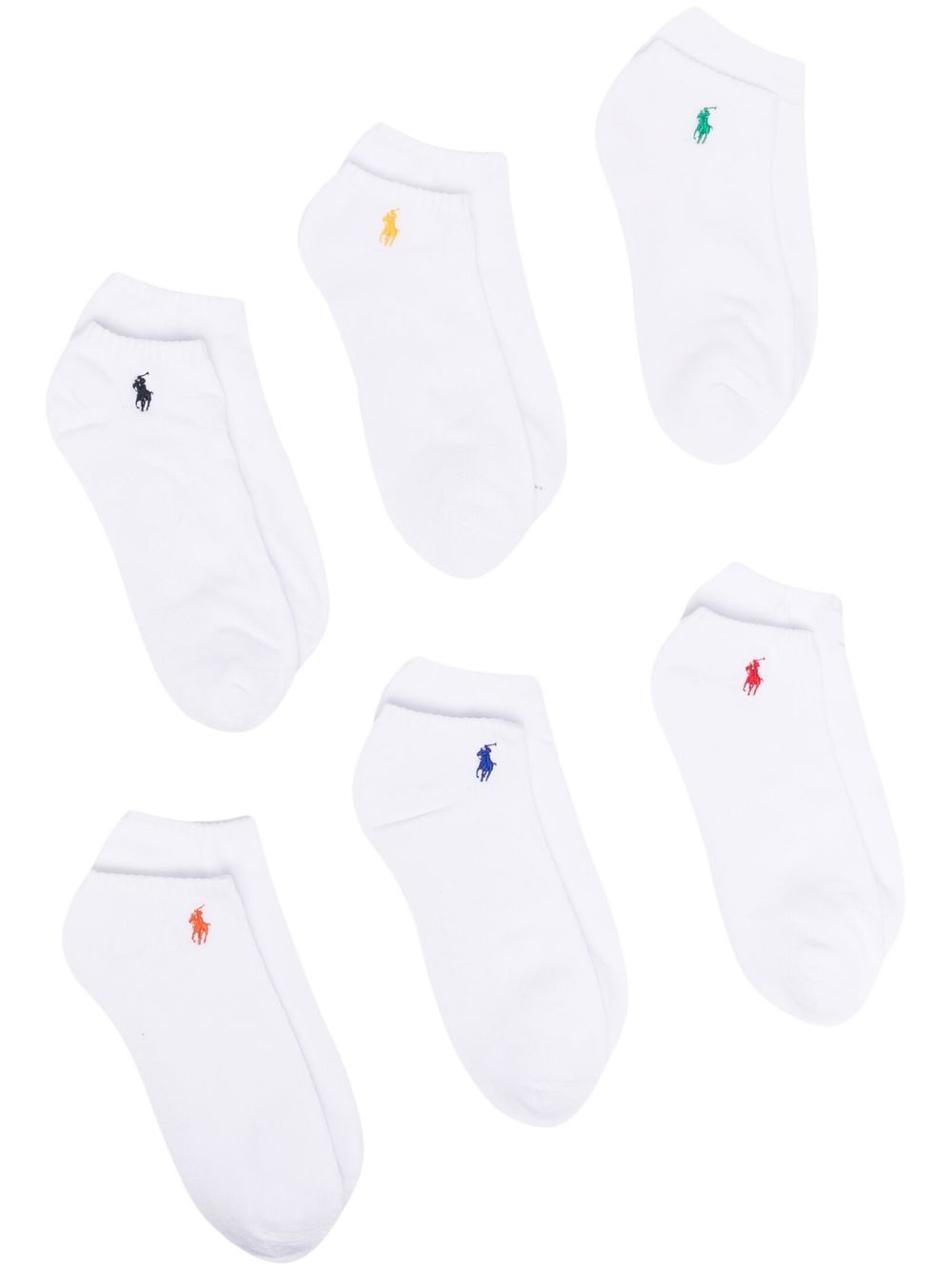 Polo Ralph Lauren 刺绣logo针织袜（六件装） - 白色