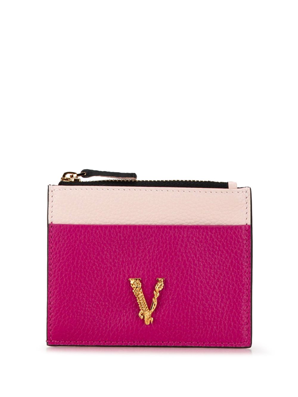 Versace Pre-Owned Virtus logo双色皮质卡夹（2010-2024年典藏款） - 粉色