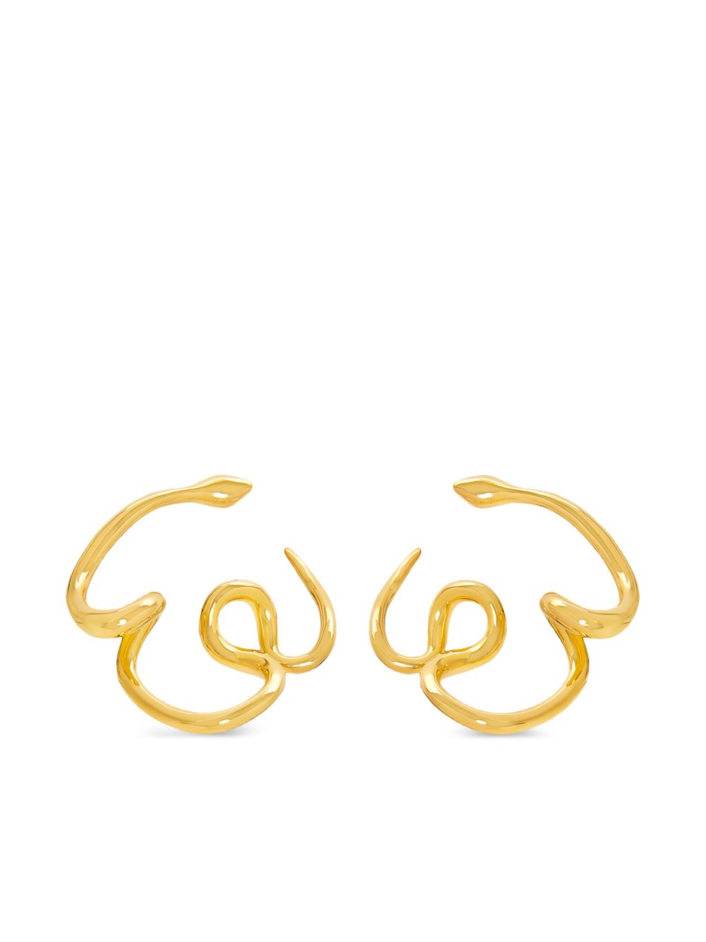 Oscar de la Renta Snake 蛇身圈形耳环 - 金色
