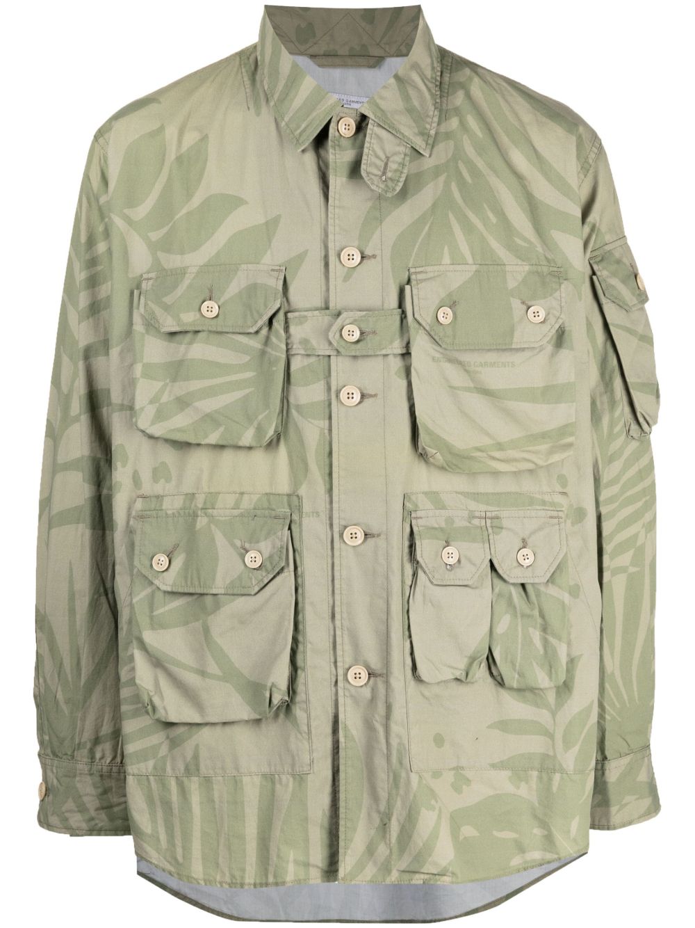 Engineered Garments Explorer 叶片印花衬衫式夹克 - 绿色