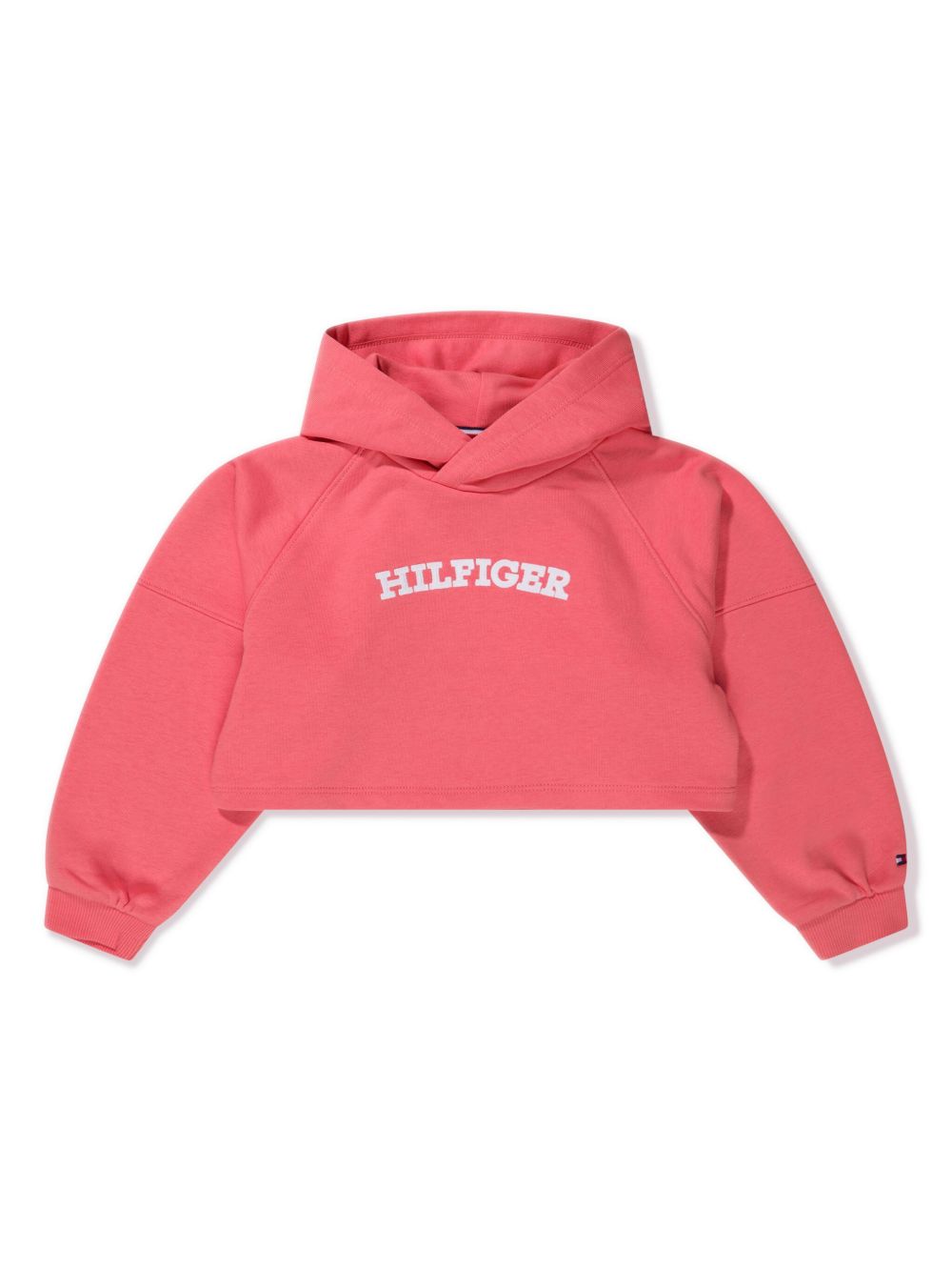 Tommy Hilfiger Junior logo印花棉质混纺连帽衫 - 粉色