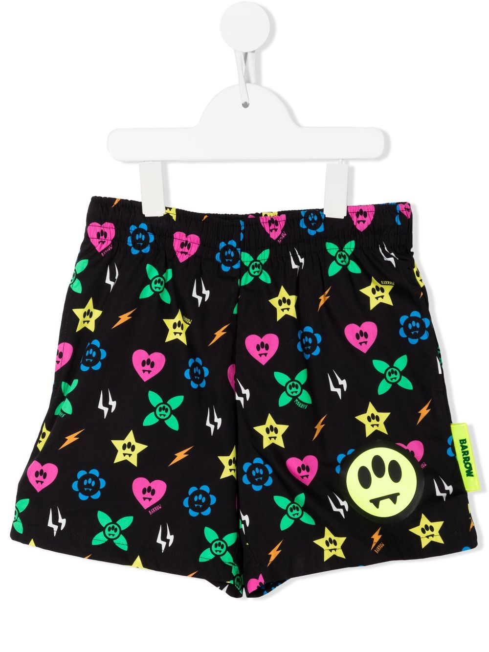 Barrow kids 经典logo图案休闲短裤 - 黑色