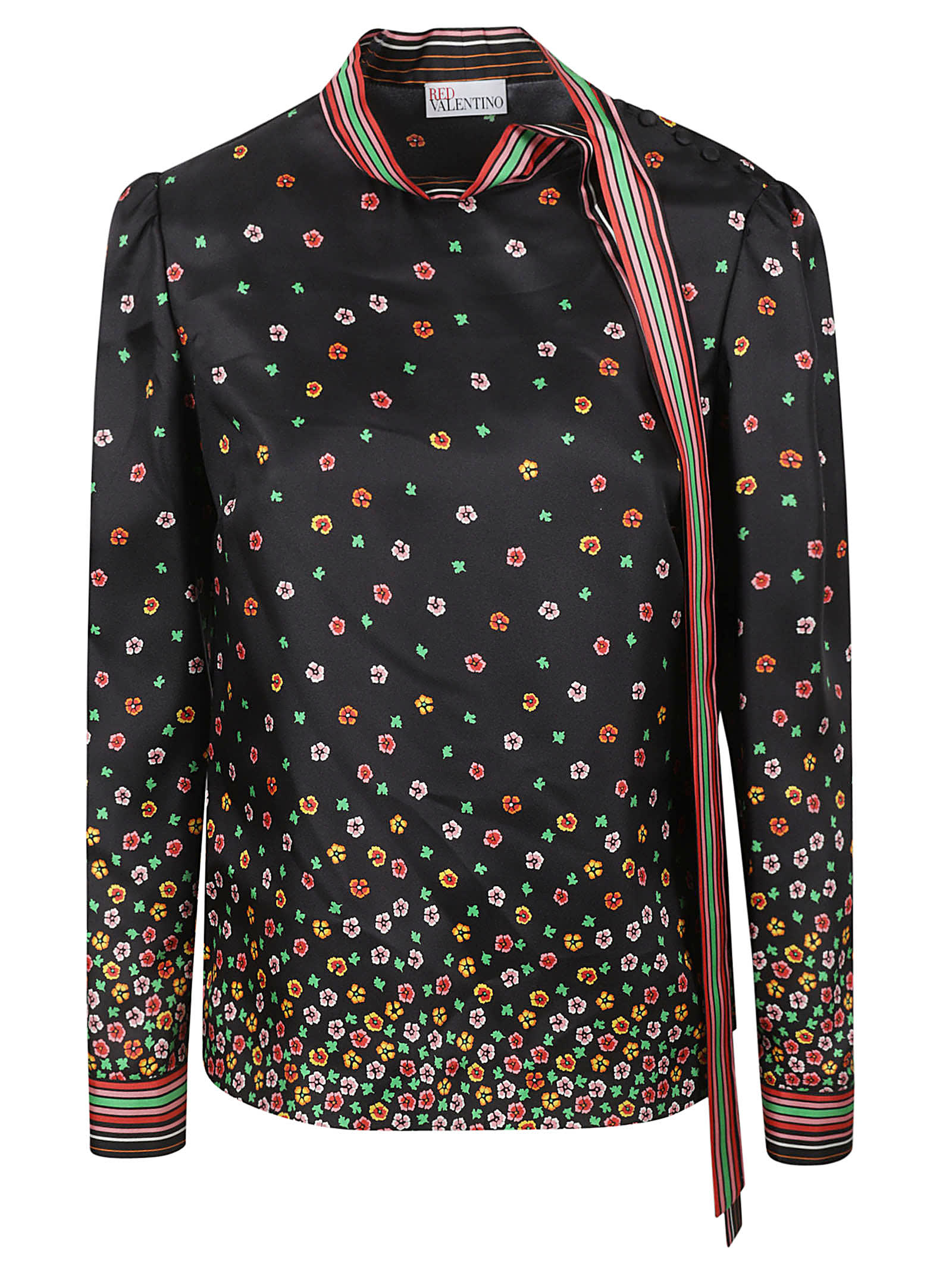 RED Valentino Flowers & Stripes Shirt