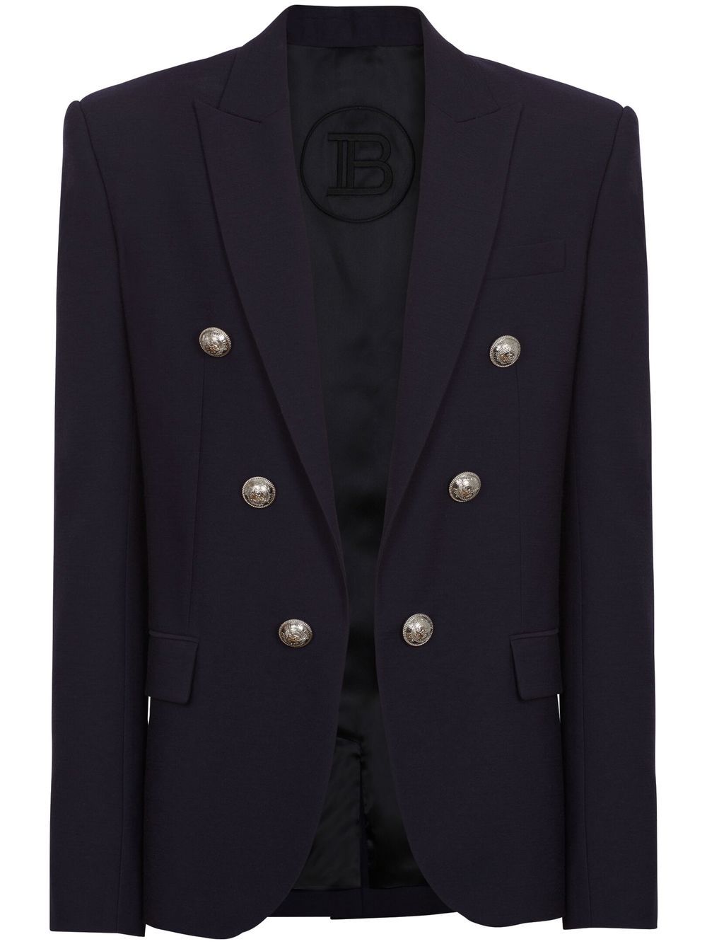 Balmain 压纹纽扣细节西装夹克 - 蓝色