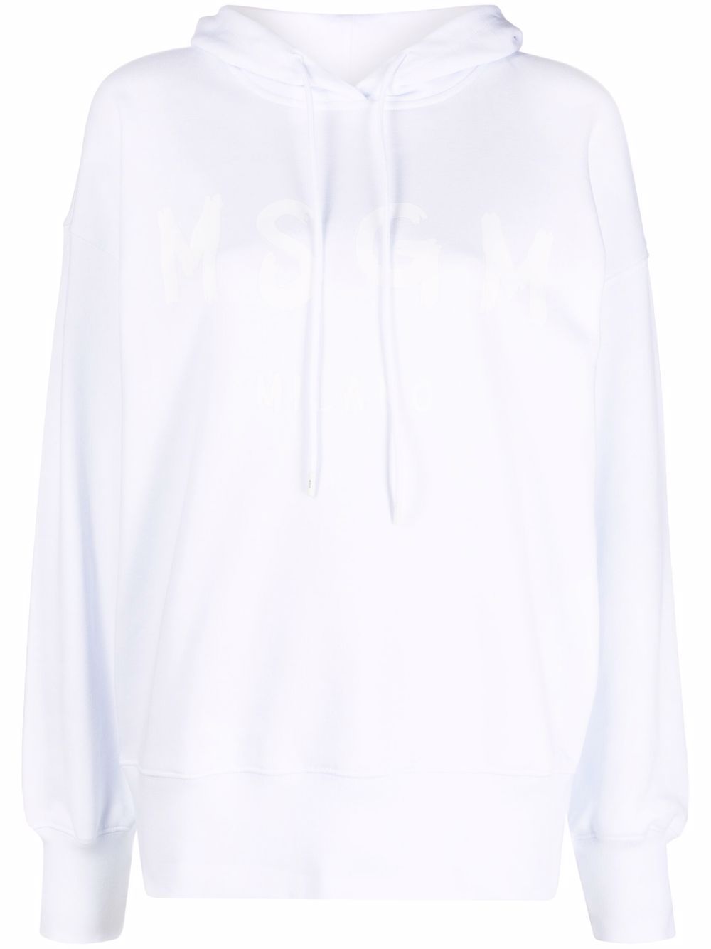 MSGM 同色logo印花连帽衫 - 白色