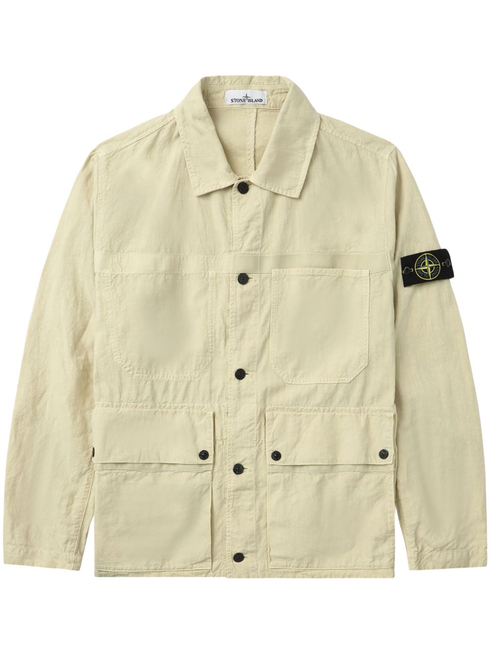 Stone Island 罗盘徽章衬衫式夹克 - 中性色