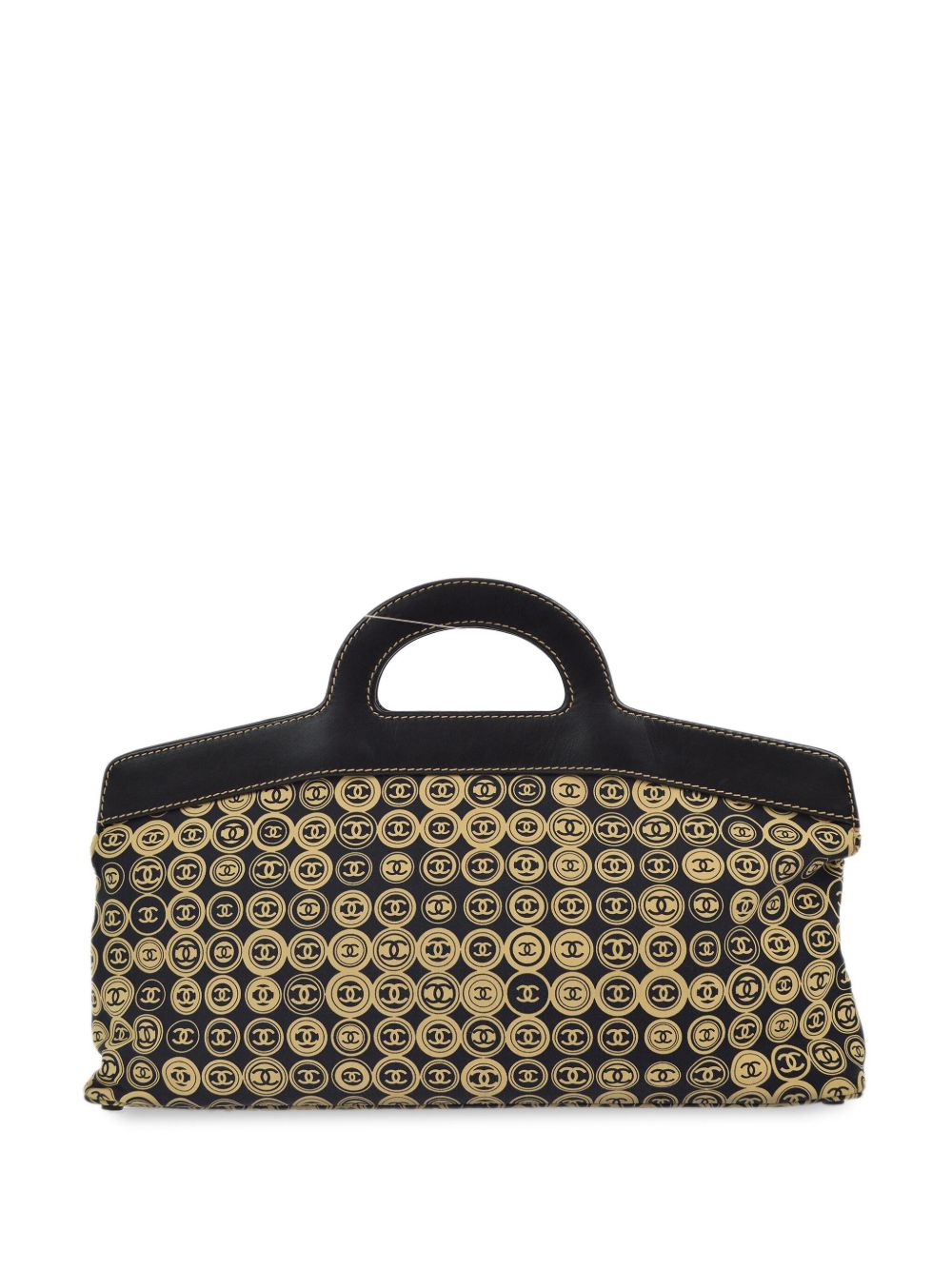 CHANEL Pre-Owned Coco Print 顶置手柄手提包（2003年典藏款） - 黑色