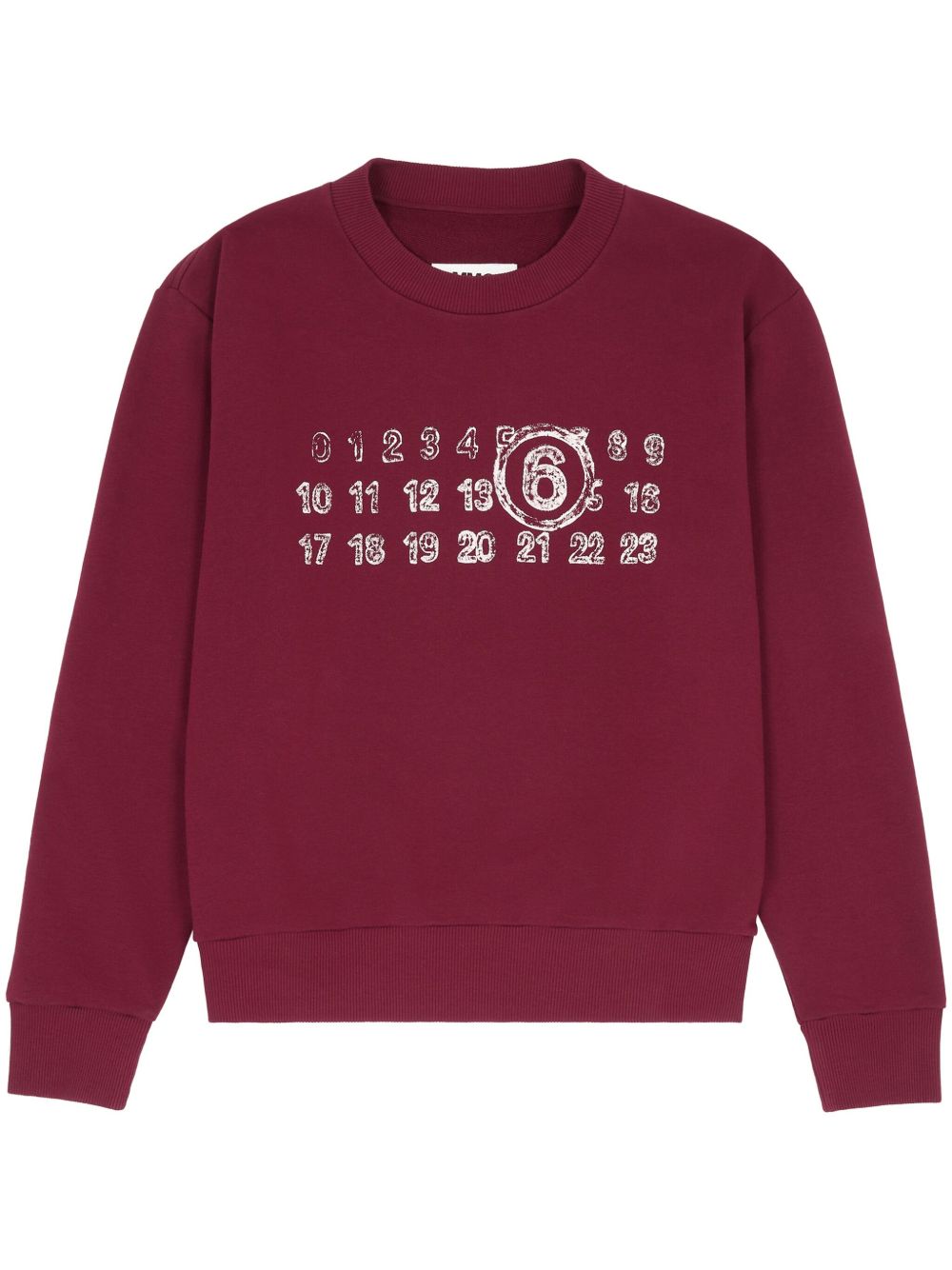 MM6 Maison Margiela 数字图案印花卫衣 - 红色