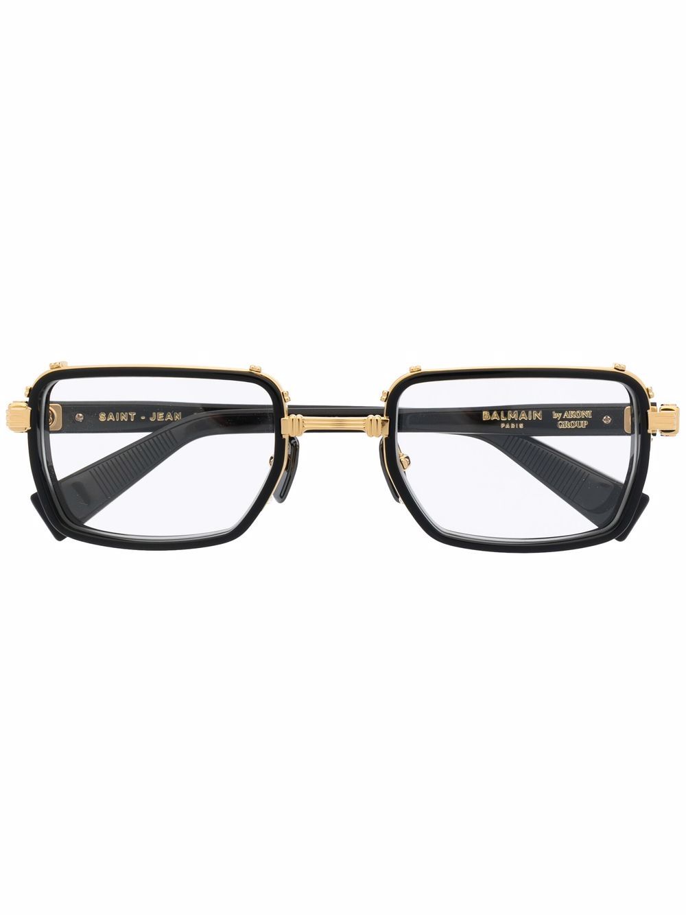 Balmain Eyewear Saint Jean 长方形框眼镜 - 黑色
