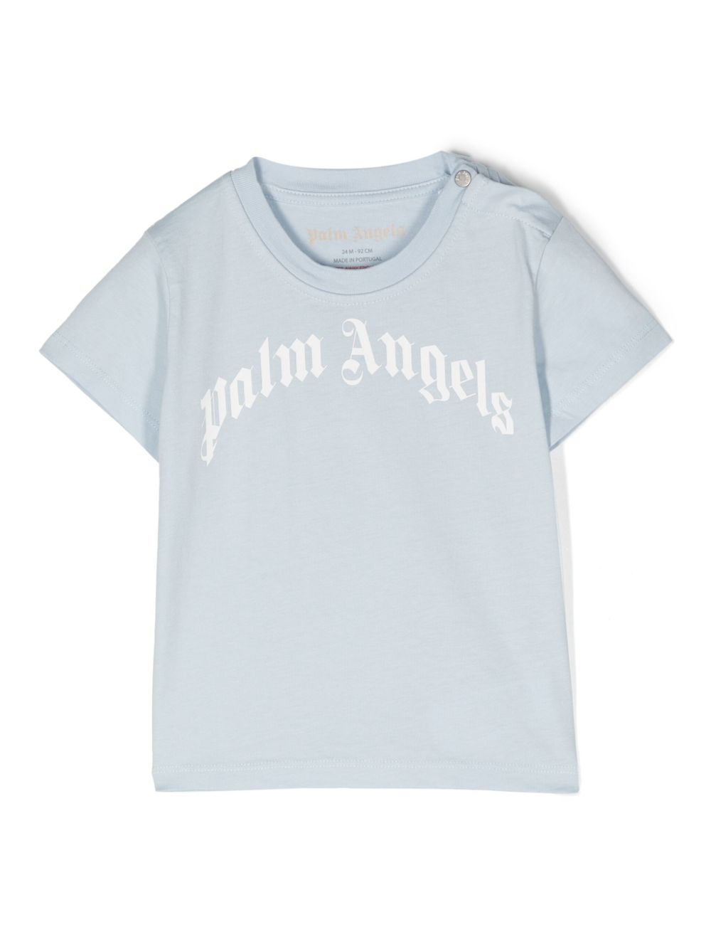 Palm Angels Kids 曲线logo棉T恤 - 蓝色