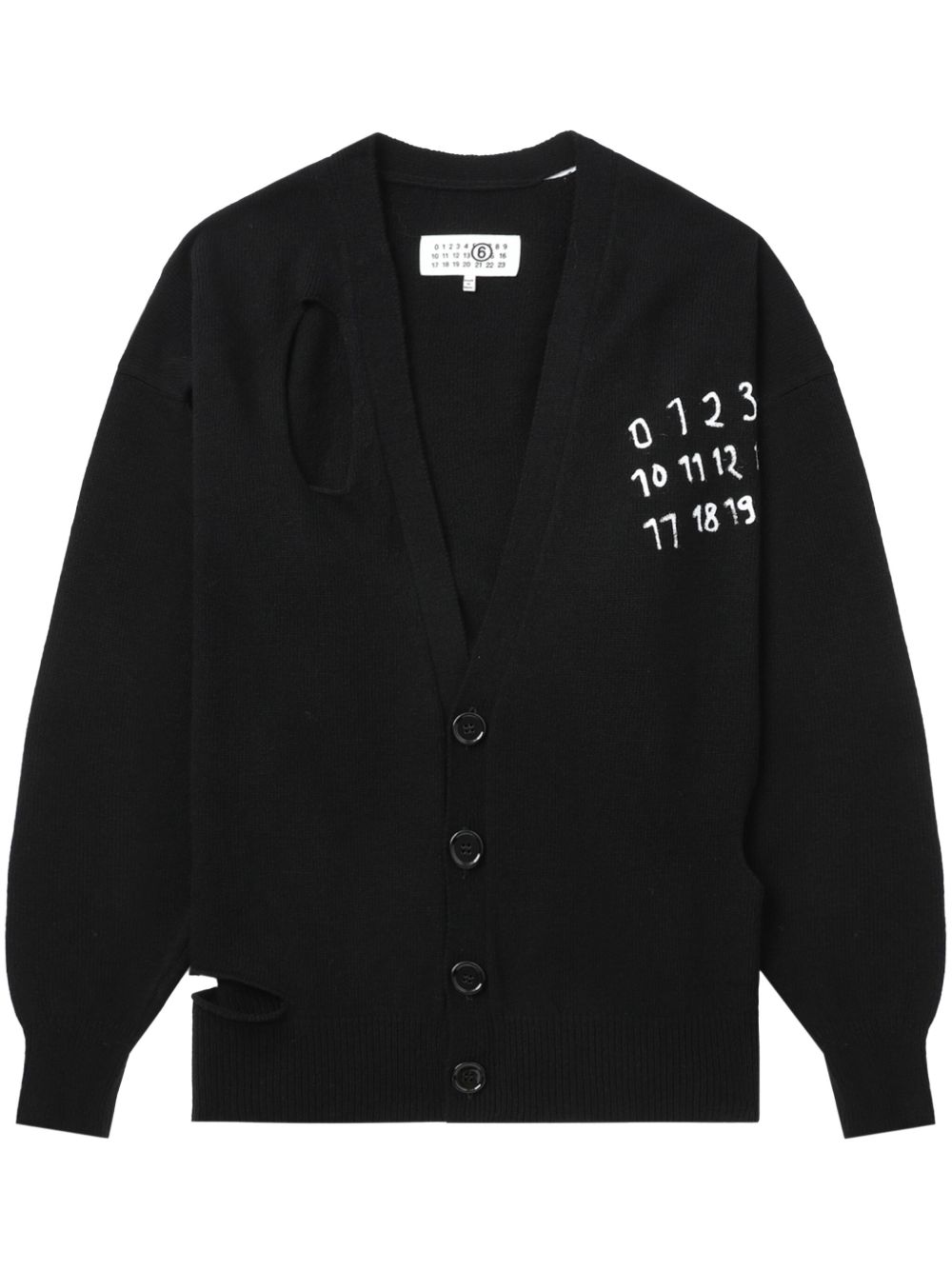 MM6 Maison Margiela 数字图案开衫 - 黑色