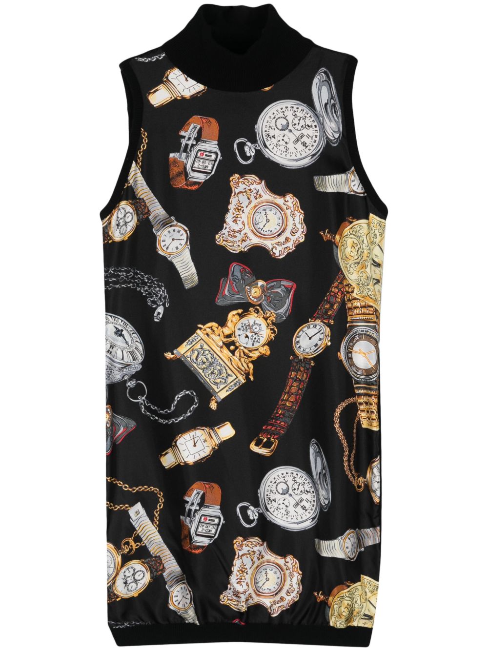 Moschino Pre-Owned 图案印花连衣裙（2000年代典藏款） - 黑色